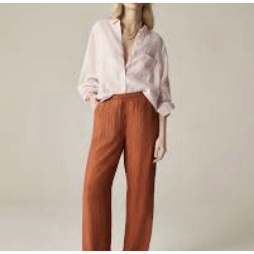 J.Crew Petite Stratus Pant Textured Satin Acetate Pull On Pockets Size XLP